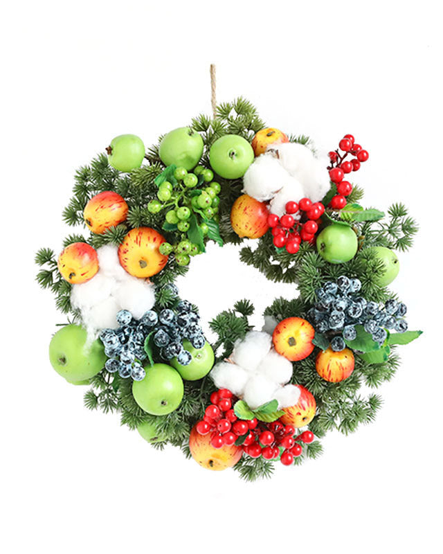 Mixed Fruit Berry & Cotton Wreath