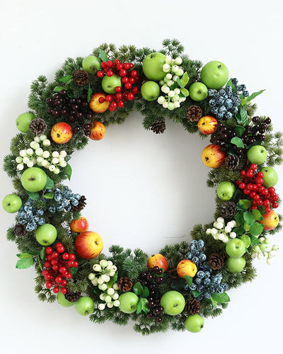 Artificial Apple Mixed Berry Wreath