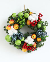Load image into Gallery viewer, Artificial Mixed Fruit Berry Cotton Wreath
