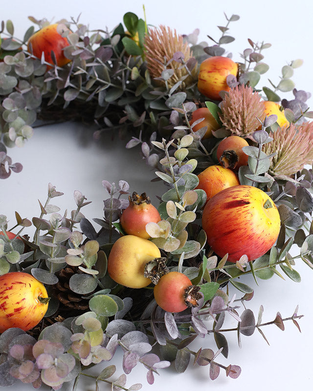Fall Pomegranate Eucalyptus Farmhouse Wreath
