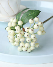 Load image into Gallery viewer, Faux Cream Berry Branch
