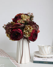 Load image into Gallery viewer, Silk Burgundy Multiflora Rose Bouquet
