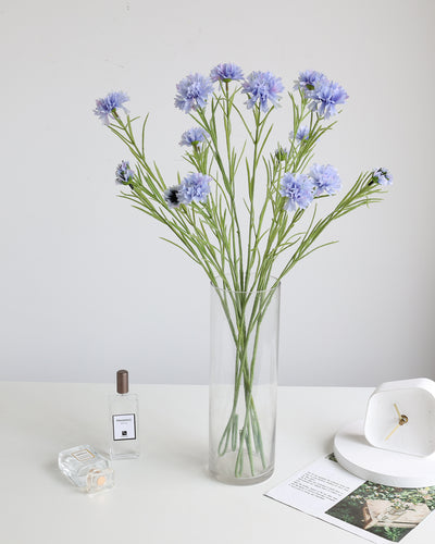 Quality Light Blue Silk Cornflowers 
