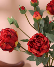 Load image into Gallery viewer, 3-Head Artificial Silk Peony Branches
