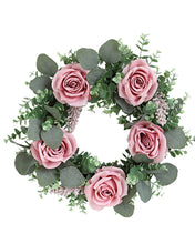 Load image into Gallery viewer, Rose &amp; Mix Eucalyptus Wreath Outdoor
