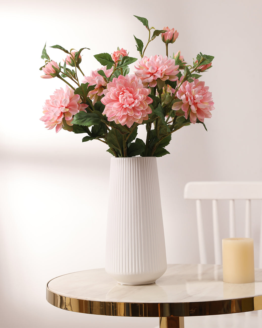 Quality Pink Dahlia Artificial Flowers