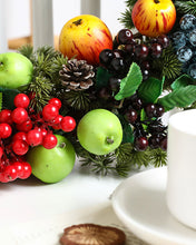 Load image into Gallery viewer, Artificial Apple Mixed Berry Pine Wreath
