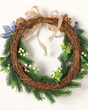 Load image into Gallery viewer, Grapevine Pine Cone Snowberry Wreath
