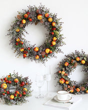 Load image into Gallery viewer, Farmhouse Apple Pomegranate Fruits Wreath
