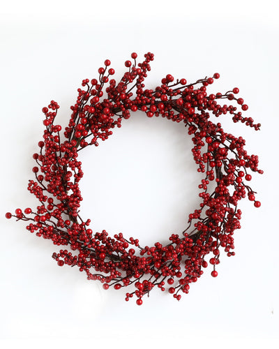 Artificial Red Berry Wreath Outdoor