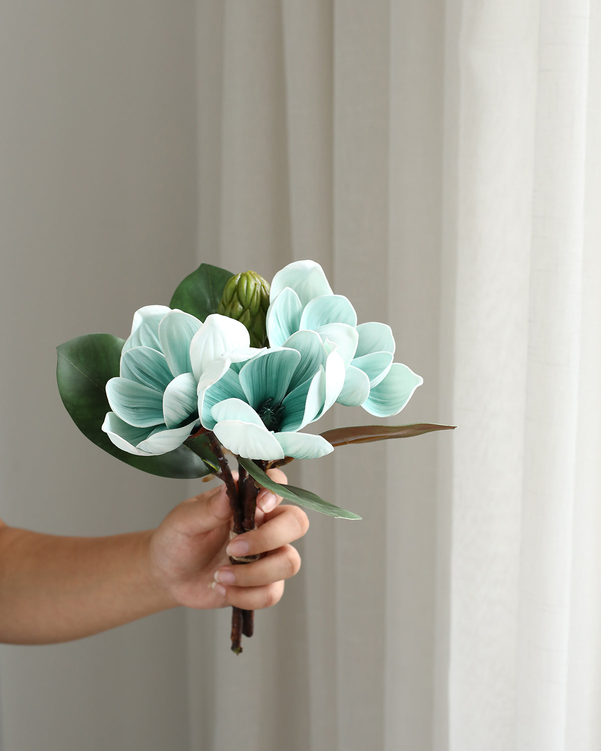 Premium Artificial Magnolia Flowers & Leaves