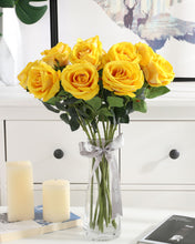 Load image into Gallery viewer, Artificial Yellow Velvet Rose Stems 
