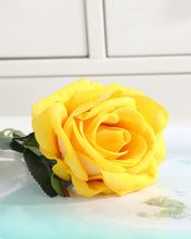 Load image into Gallery viewer, Artificial Yellow Velvet Rose Stem Bulk
