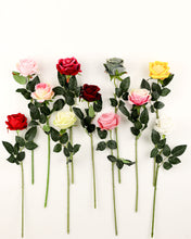 Load image into Gallery viewer, 11-color Velvet Rose Stem With Leaves
