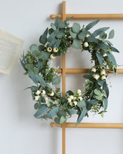 Load image into Gallery viewer, White Berry Olive &amp; Eucalyptus Wreath Outdoor
