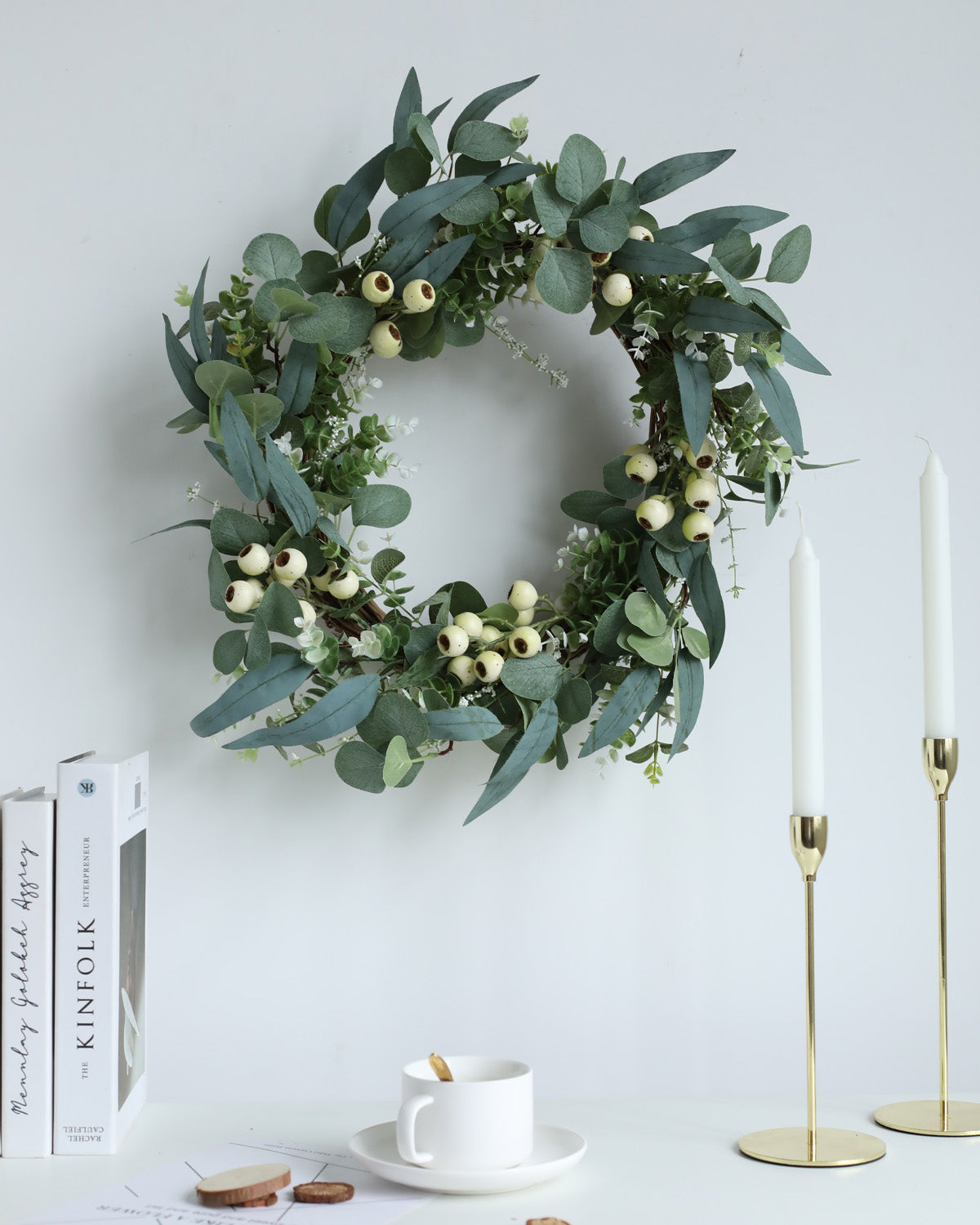 White Berry & Eucalyptus Wreath