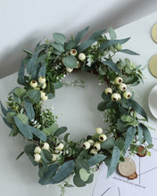 Load image into Gallery viewer, Waterproof Snow Berry Olive Eucalyptus Wreath
