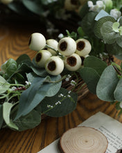 Load image into Gallery viewer, Outdoor Snow Berry Olive Eucalyptus Wreath
