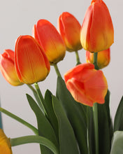 Load image into Gallery viewer, Real Touch Silk Orange Tulips Long Stem
