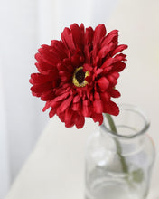 Load image into Gallery viewer, Artificial Gerbera Daisy Flat Dark Red
