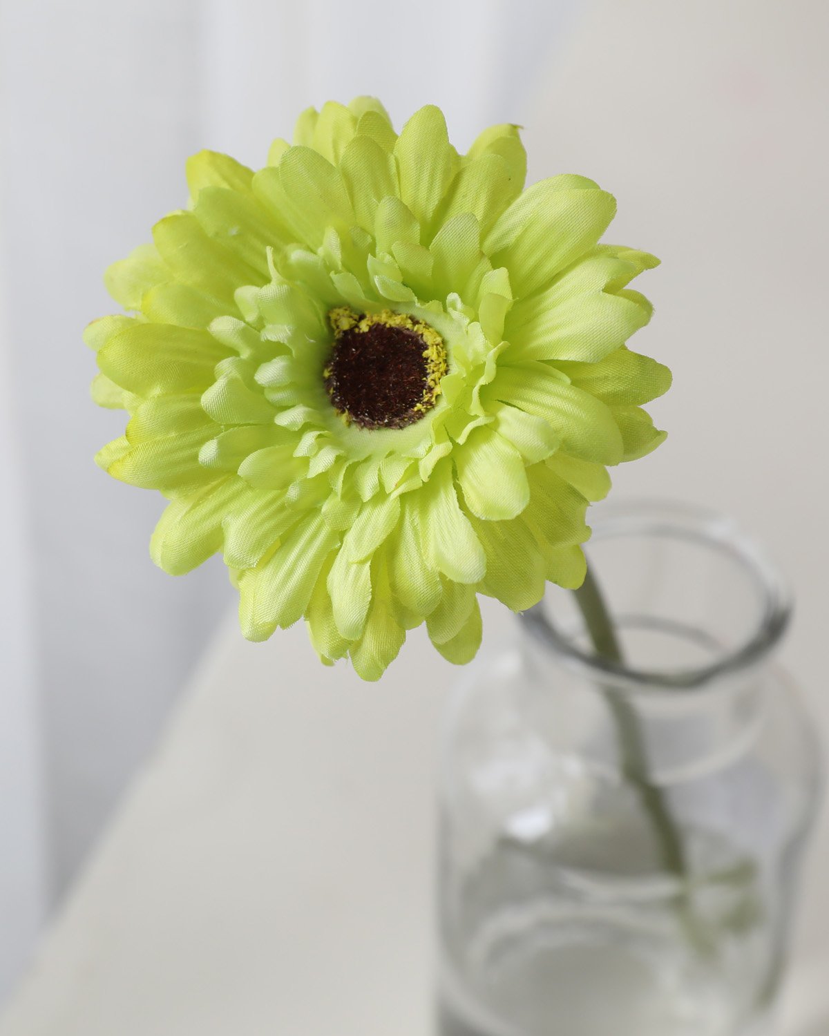 Artificial Gerbera Daisy Flat Green