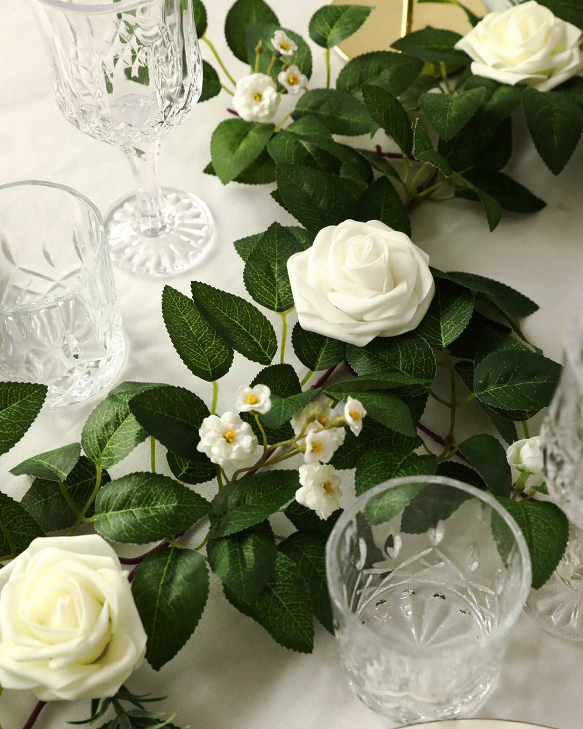 White Rose and Eucalyptus Garland