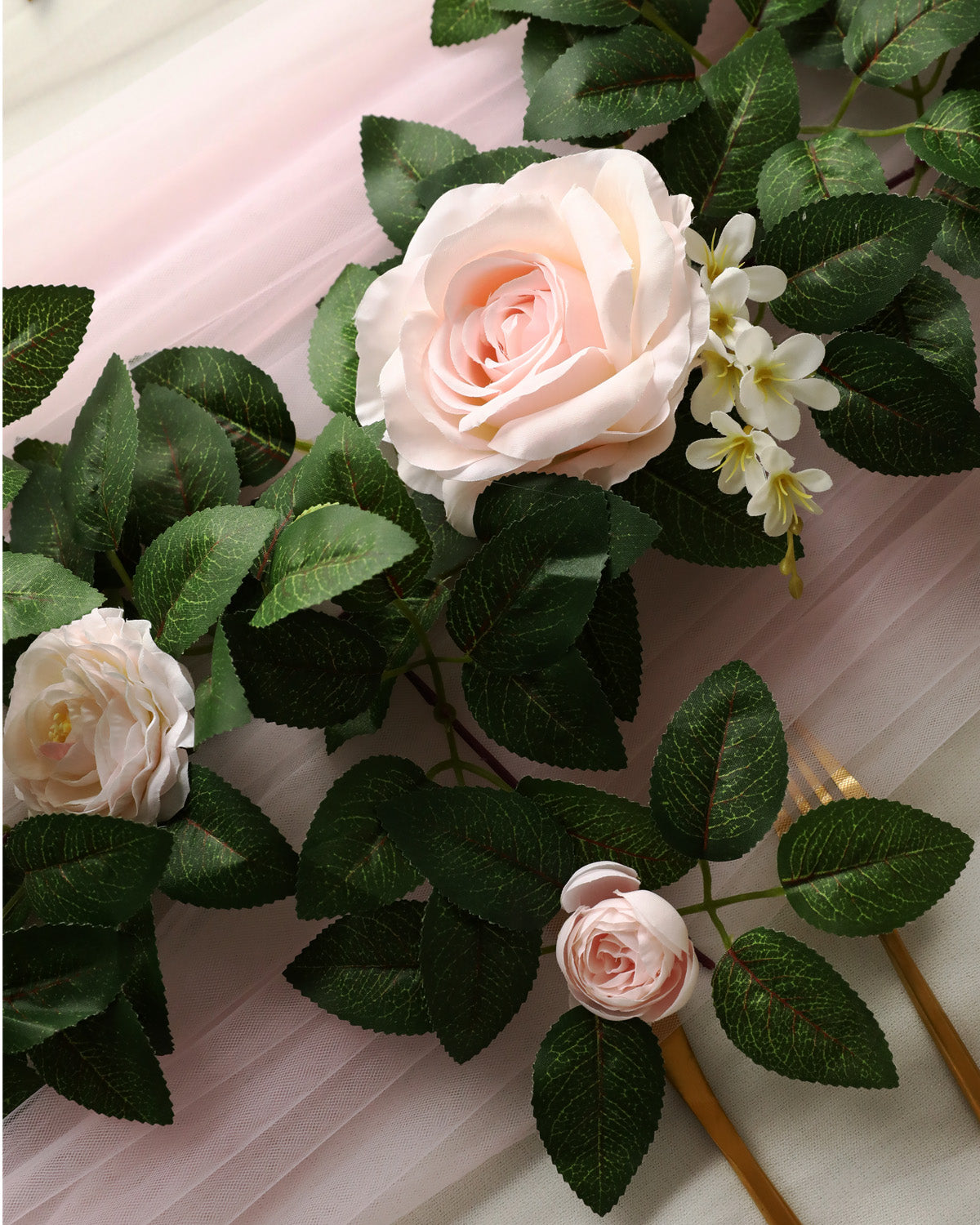 Pink Rose and Eucalyptus Garland & Centerpiece