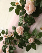 Load image into Gallery viewer, Silk Pink Rose and Eucalyptus Garland
