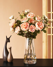 Load image into Gallery viewer, Artificial Silk Austin Spray Rose Peach 
