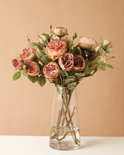 Load image into Gallery viewer, High End Silk Austin Rose Spray Apricot

