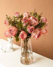 Load image into Gallery viewer, Realistic Pink Silk Spray Rose Wholesale
