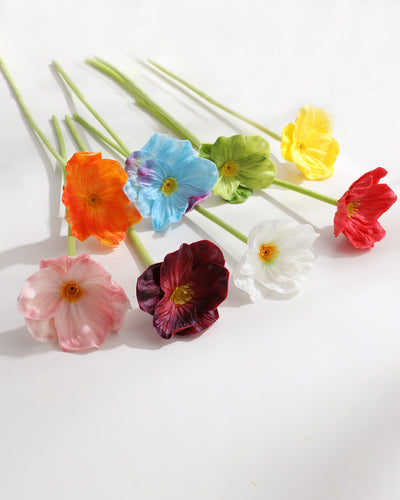 Artificial Real Touch Poppy Flowers Stem