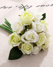 Load image into Gallery viewer, White Rose Bouquet With Greenery
