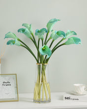Load image into Gallery viewer, Artificial Real Touch Cyan Calla Lily
