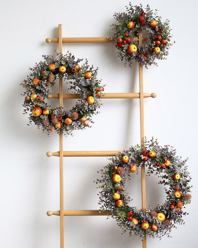 Artificial Apple Pomegranate Eucalyptus Wreath