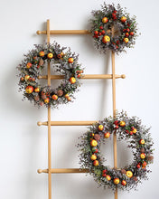 Load image into Gallery viewer, Artificial Apple Pomegranate Eucalyptus Wreath
