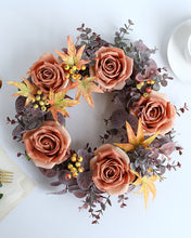 Load image into Gallery viewer, Artificial Rose Eucalyptus Maple Fall Wreath
