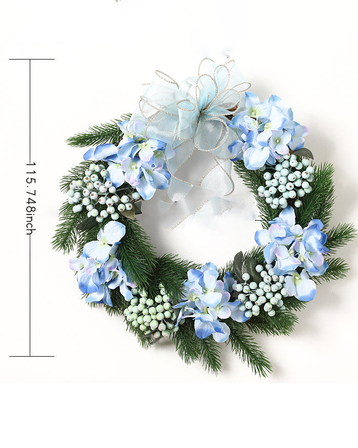 Small Pine Hydrangea Snowberry Wreath