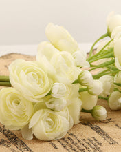 Load image into Gallery viewer, Artificial Ivory Ranunculus Flowers Bouquet
