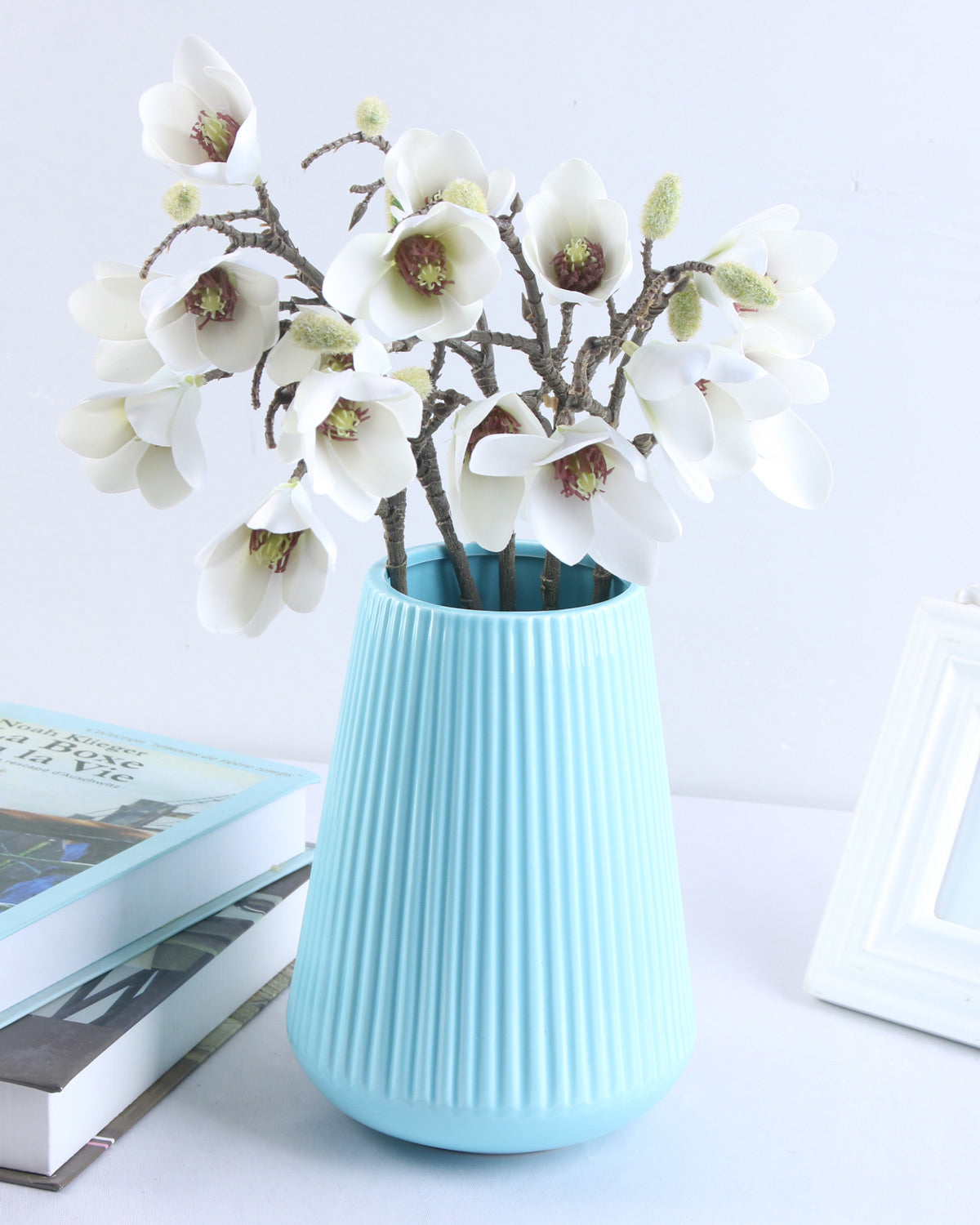 Real Touch Magnolia Flower Spray White