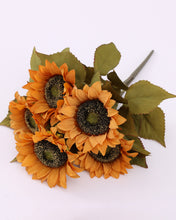 Load image into Gallery viewer, Artificial Golden Sunflower Bouquet Bulk
