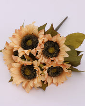 Load image into Gallery viewer, Artificial Champagne Sunflower Bush
