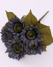 Load image into Gallery viewer, Artificial Dusty Blue Sunflower Arrangement
