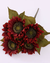 Load image into Gallery viewer, Artificial Red Sunflowers Arrangement
