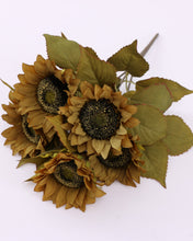 Load image into Gallery viewer, Large Artificial Sunflower Bouquet Green

