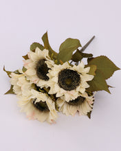 Load image into Gallery viewer, Ivory White Faux Sunflower Bouquet
