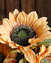 Load image into Gallery viewer, Artificial Champagne Sunflower Bouquet
