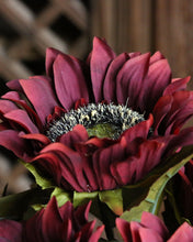 Load image into Gallery viewer, Artificial Dark Red Sunflower Bouquet
