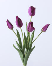Load image into Gallery viewer, Real Touch Artificial Silk Tulips Purple
