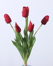 Load image into Gallery viewer, Real Touch Silk Artificial Tulips Red
